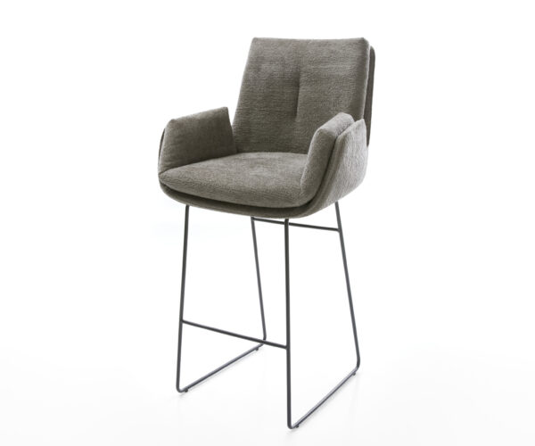 Bárszék Clea-Flex bouclé puha sötét bézs vékony fém láb fekete