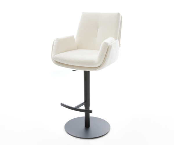 Bárszék Clea-Flex bouclé puha bézs forgatható magasságban állítható fém fekete