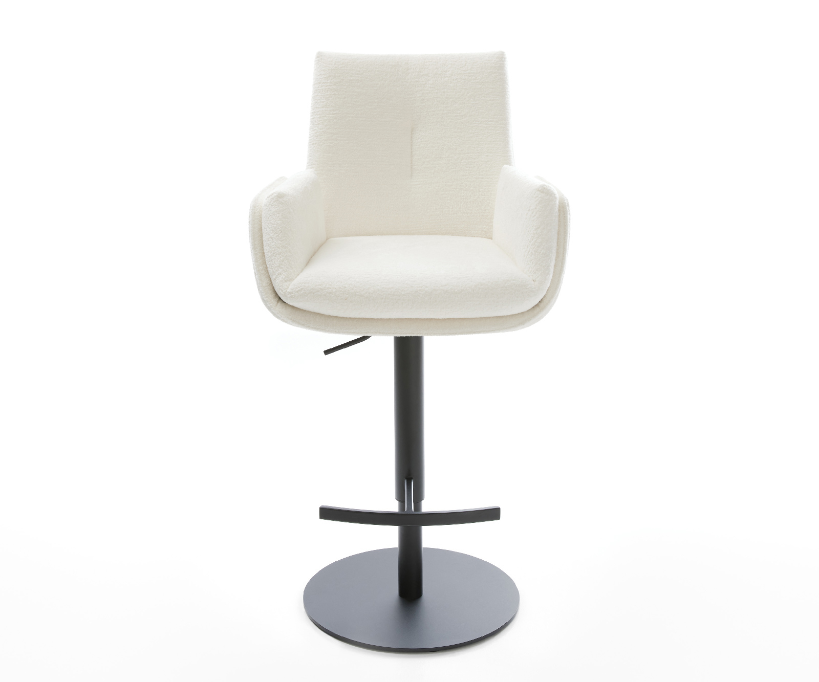 Bárszék Clea-Flex bouclé puha bézs forgatható magasságban állítható fém fekete - Image 2