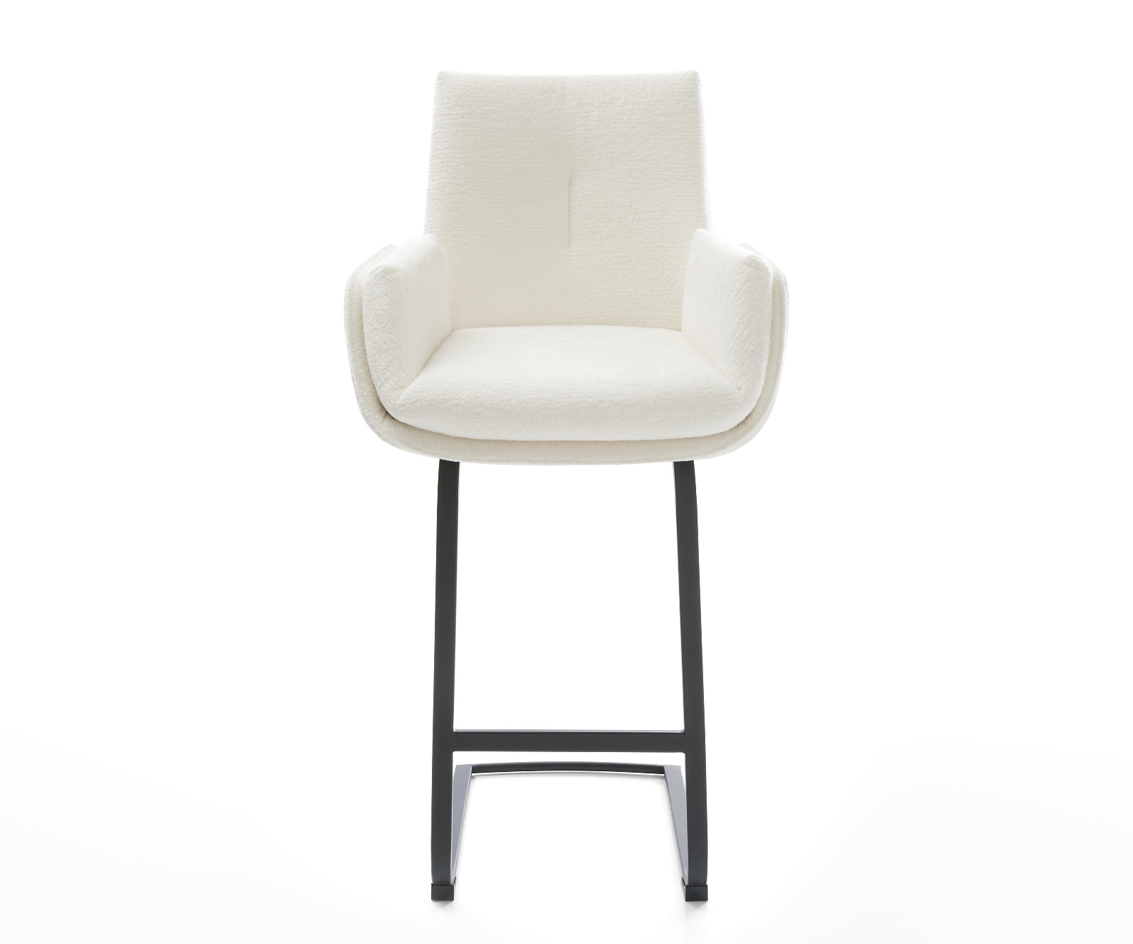 Bárszék Clea-Flex bouclé puha bézs konzolos lapos fém fekete - Image 2