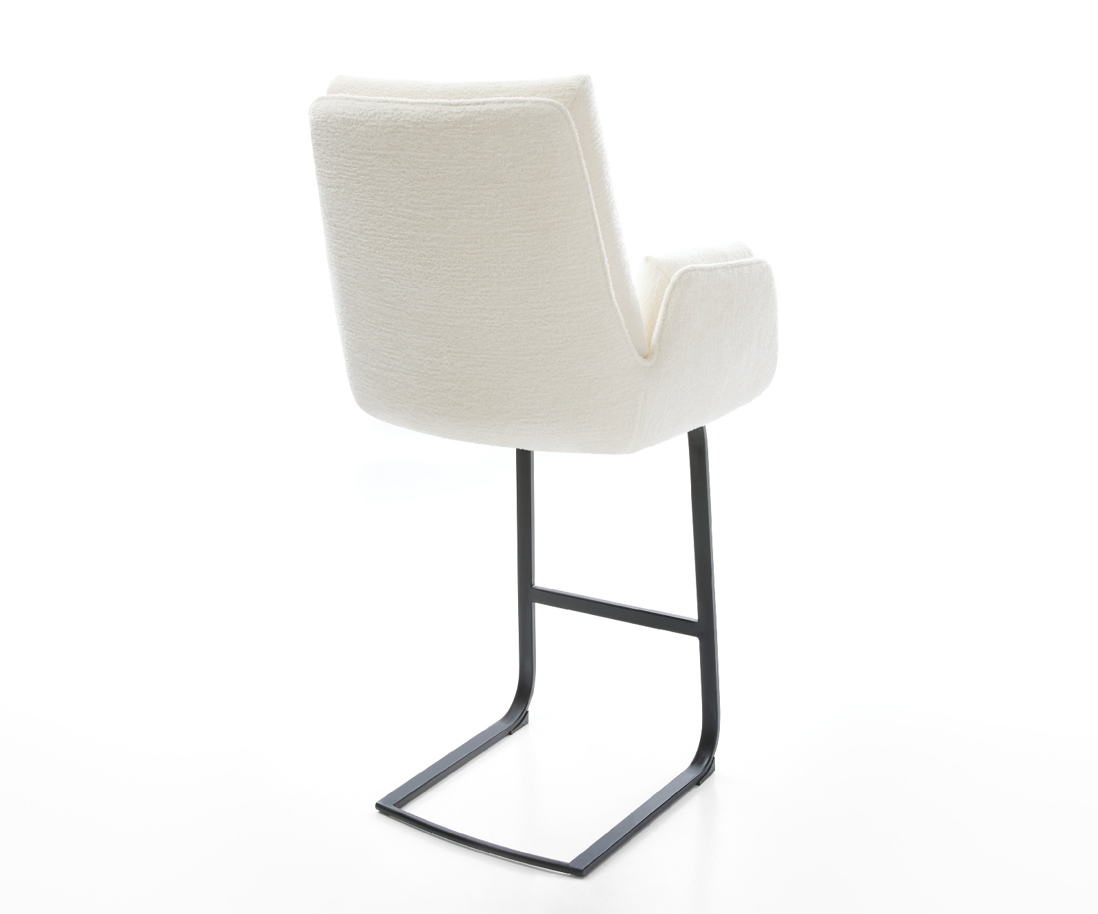 Bárszék Clea-Flex bouclé puha bézs konzolos lapos fém fekete - Image 5