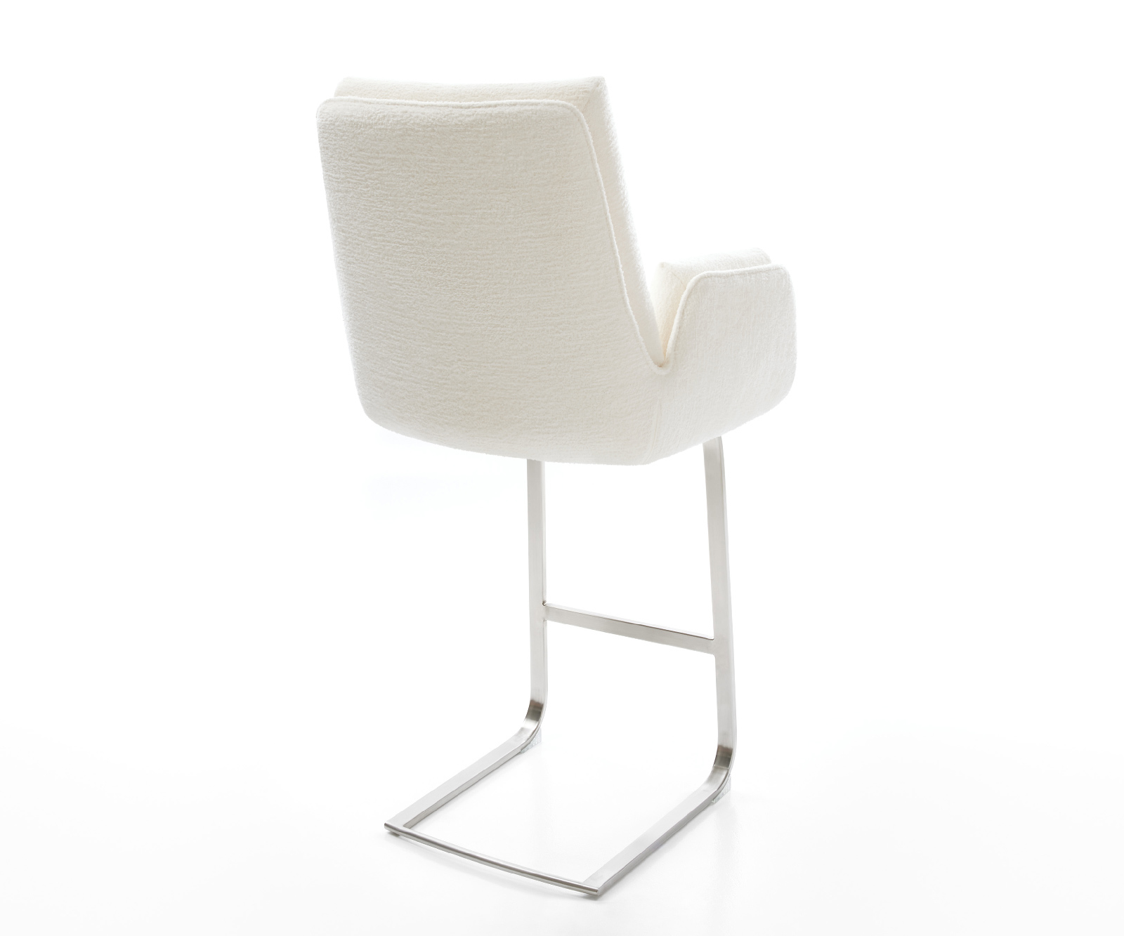Bárszék Clea-Flex bouclé puha bézs konzolos laposacél rozsdamentes ezüstszínű - Image 5