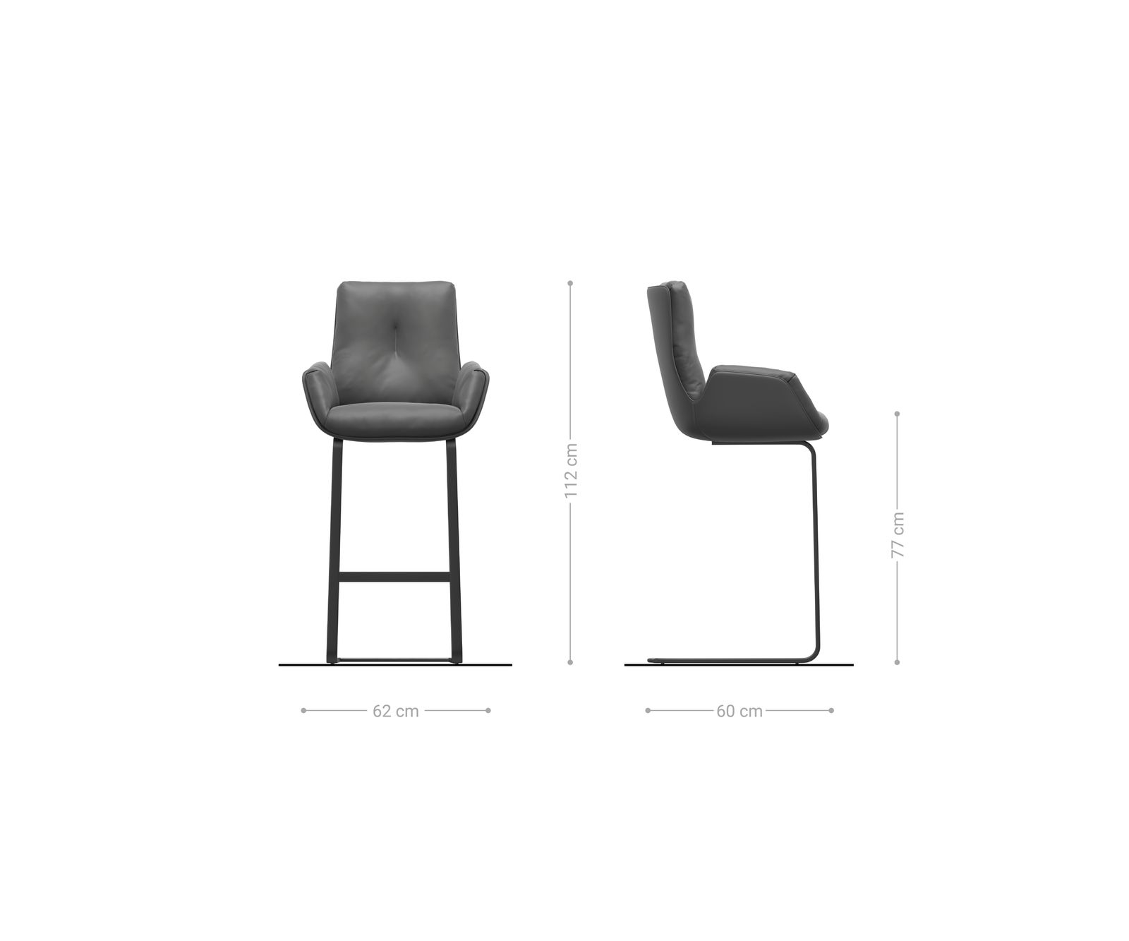 Bárszék Clea-Flex bouclé puha bézs konzolos laposacél rozsdamentes ezüstszínű - Image 6