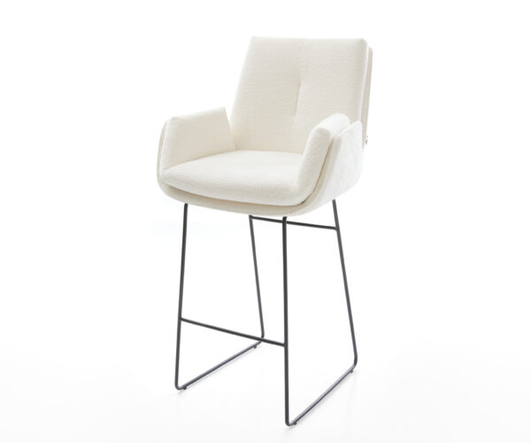 Bárszék Clea-Flex bouclé puha bézs vékony láb fém fekete