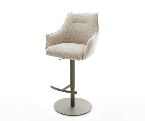 Bárszék Alja-Flex szövött szövet puha bézs forgatható magasságban állítható fém titánszínű zsákrugó