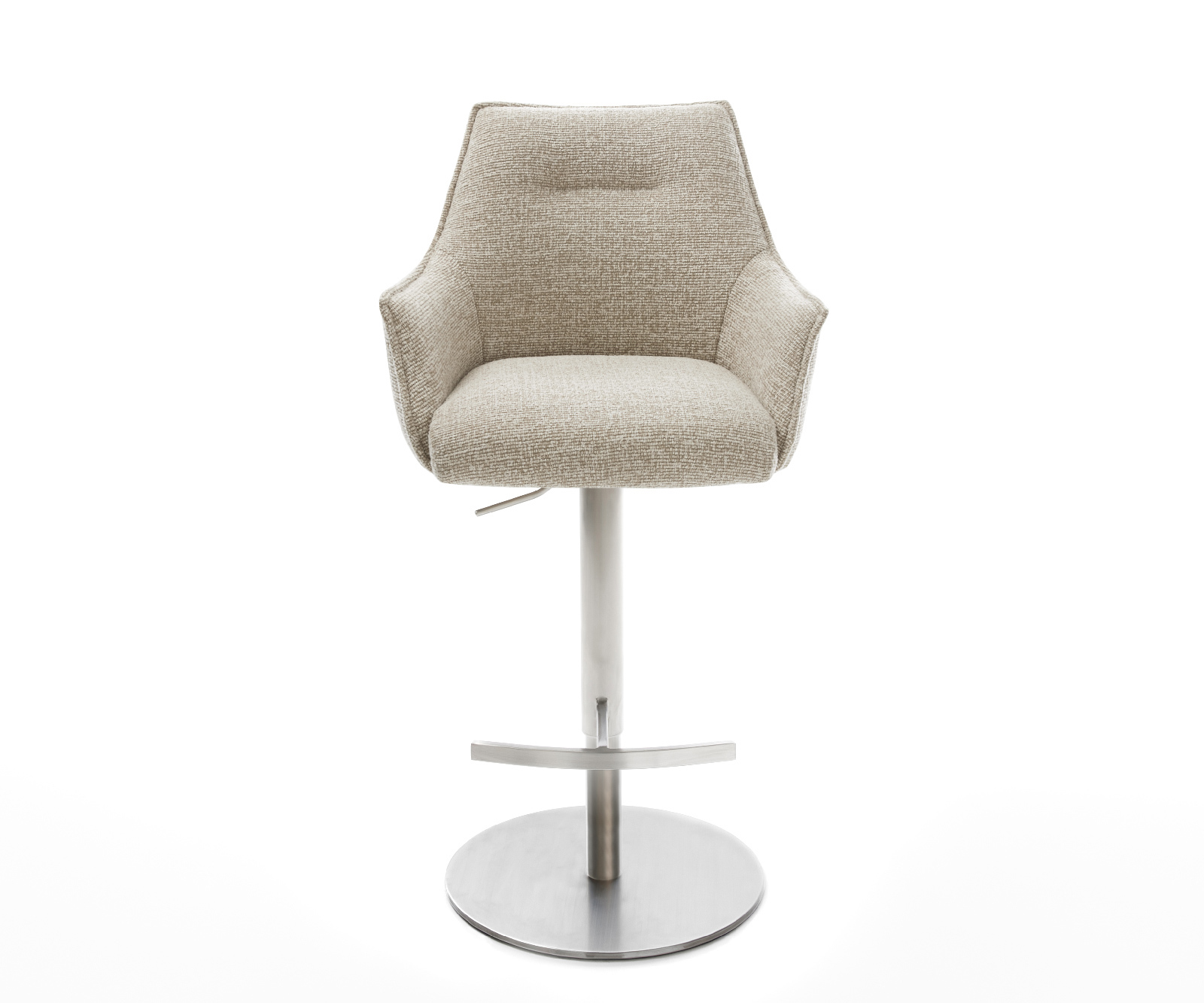 Bárszék Alja-Flex szövött szövet puha bézs forgatható magasságban állítható rozsdamentes acél ezüstszínű zsákrugó - Image 2