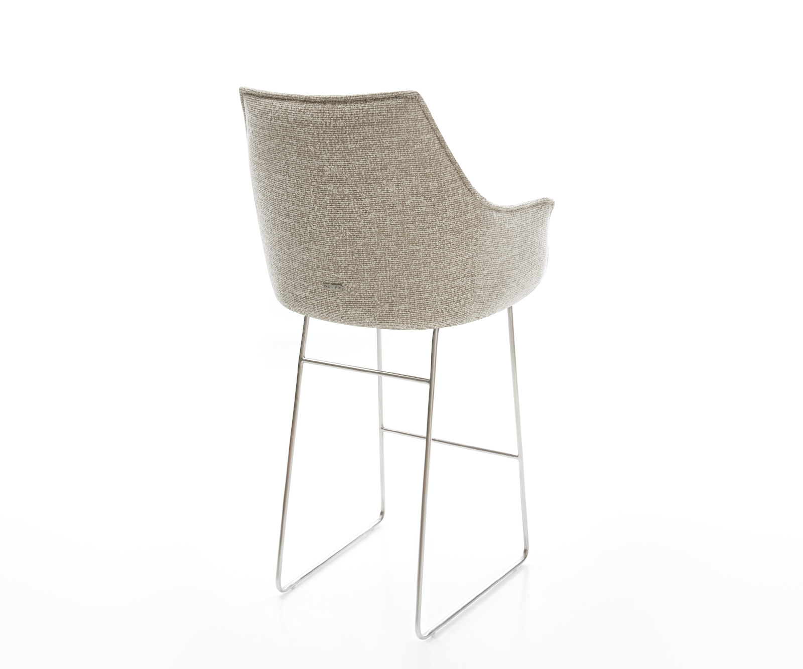 Bárszék Alja-Flex szövött szövet puha bézs vékony láb rozsdamentes acél ezüstszínű zsákrugó - Image 5