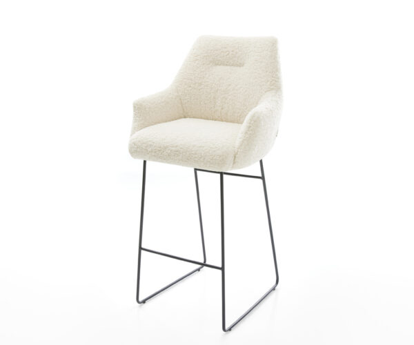 Bárszék Alja-Flex teddy szövet bézs vékony fém láb fekete zsákrugó