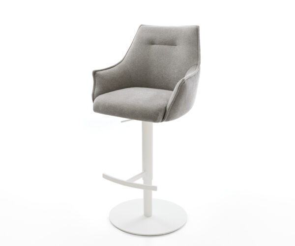 Bárszék Alja-Flex strukturált szövet puha szürke forgatható magasságban állítható fém fehér zsákrugó