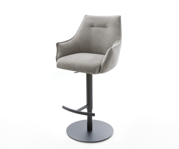 Bárszék Alja-Flex strukturált szövet puha szürke forgatható magasságban állítható fém fekete zsákrugós