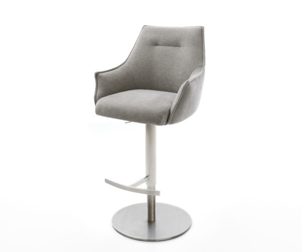 Bárszék Alja-Flex strukturált szövet puha szürke forgatható magasságban állítható rozsdamentes acél ezüstszínű zsákrugós