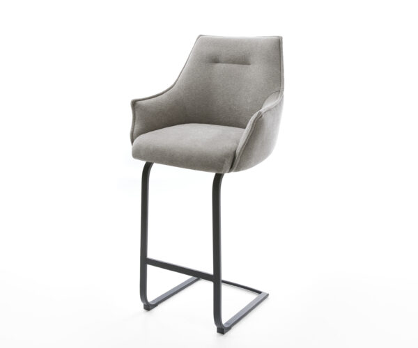 Bárszék Alja-Flex strukturált szövet puha szürke konzolos lapos fém fekete zsákrugós