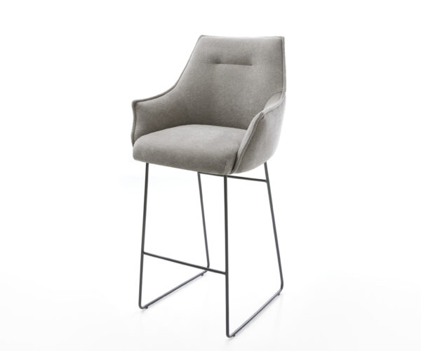 Bárszék Alja-Flex strukturált szövet puha szürke vékony fém láb fekete zsákrugó