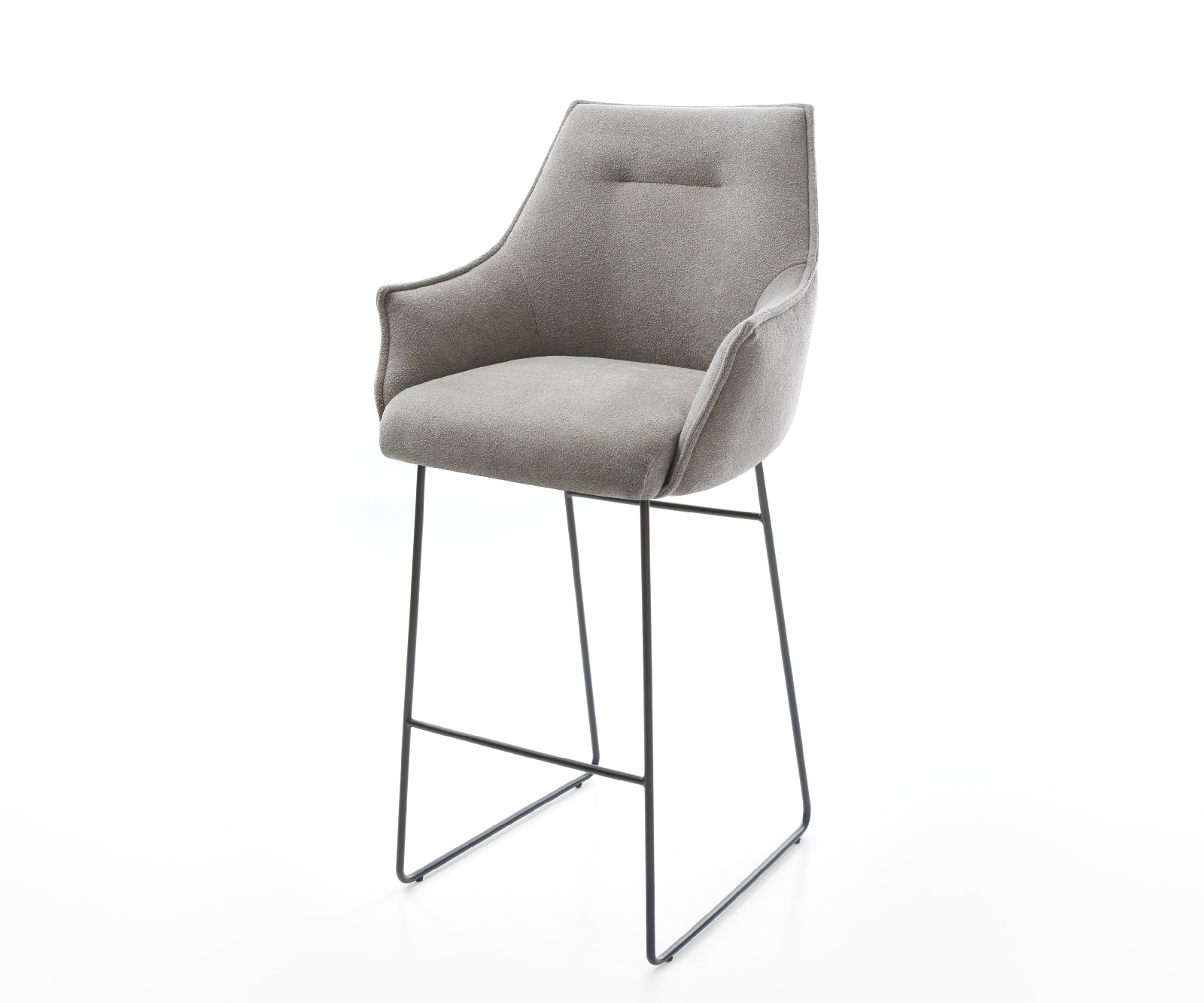 Bárszék Alja-Flex strukturált szövet puha szürke vékony fém láb fekete zsákrugó