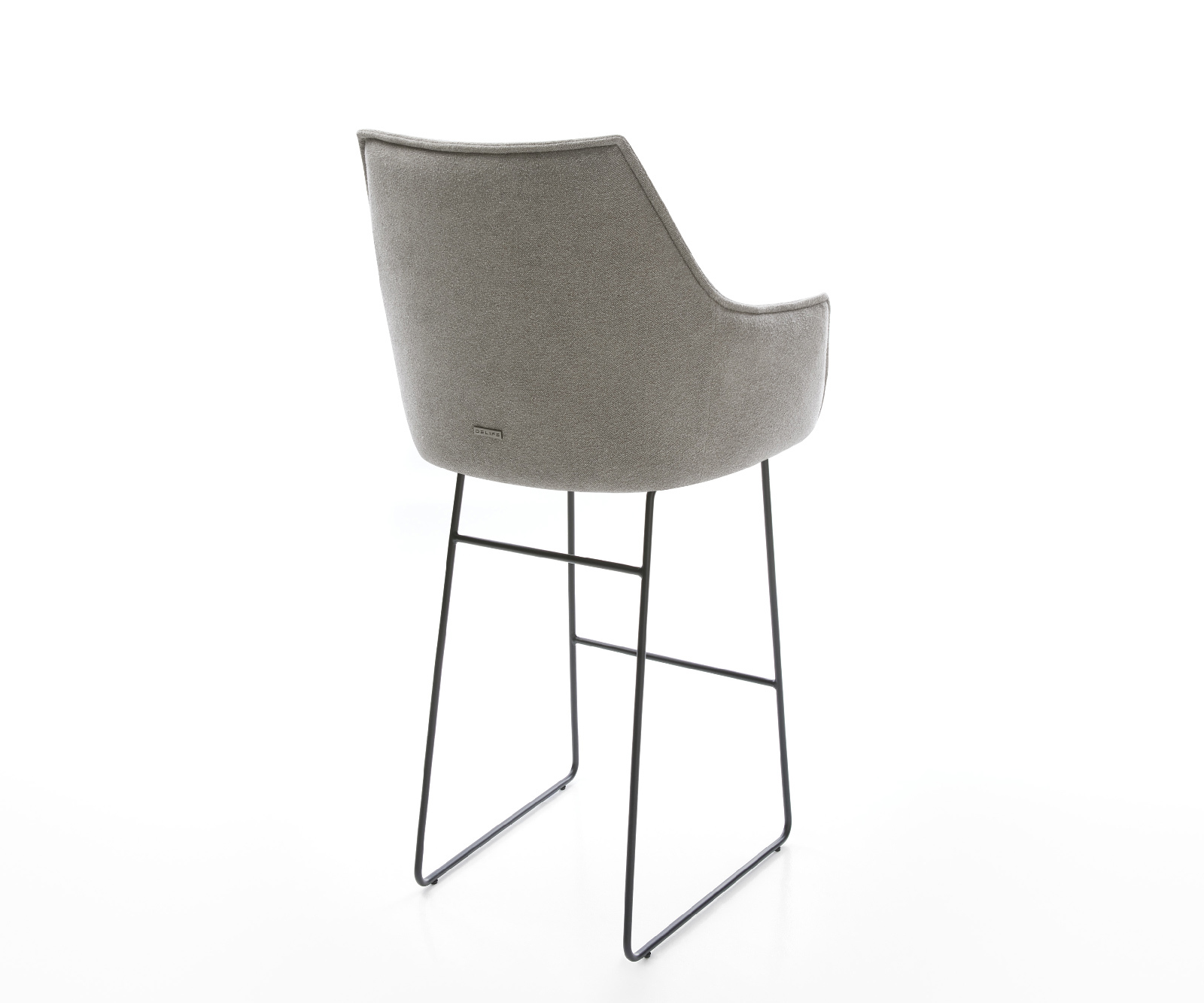 Bárszék Alja-Flex strukturált szövet puha szürke vékony fém láb fekete zsákrugó - Image 5