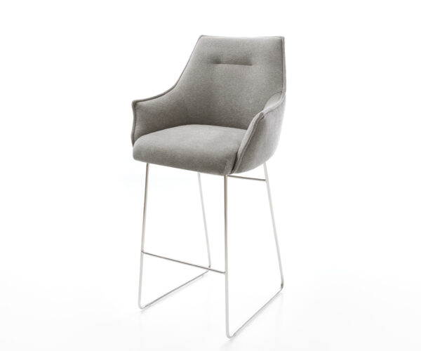 Bárszék Alja-Flex strukturált szövet puha szürke vékony fém láb rozsdamentes acél ezüstszínű zsákrugós