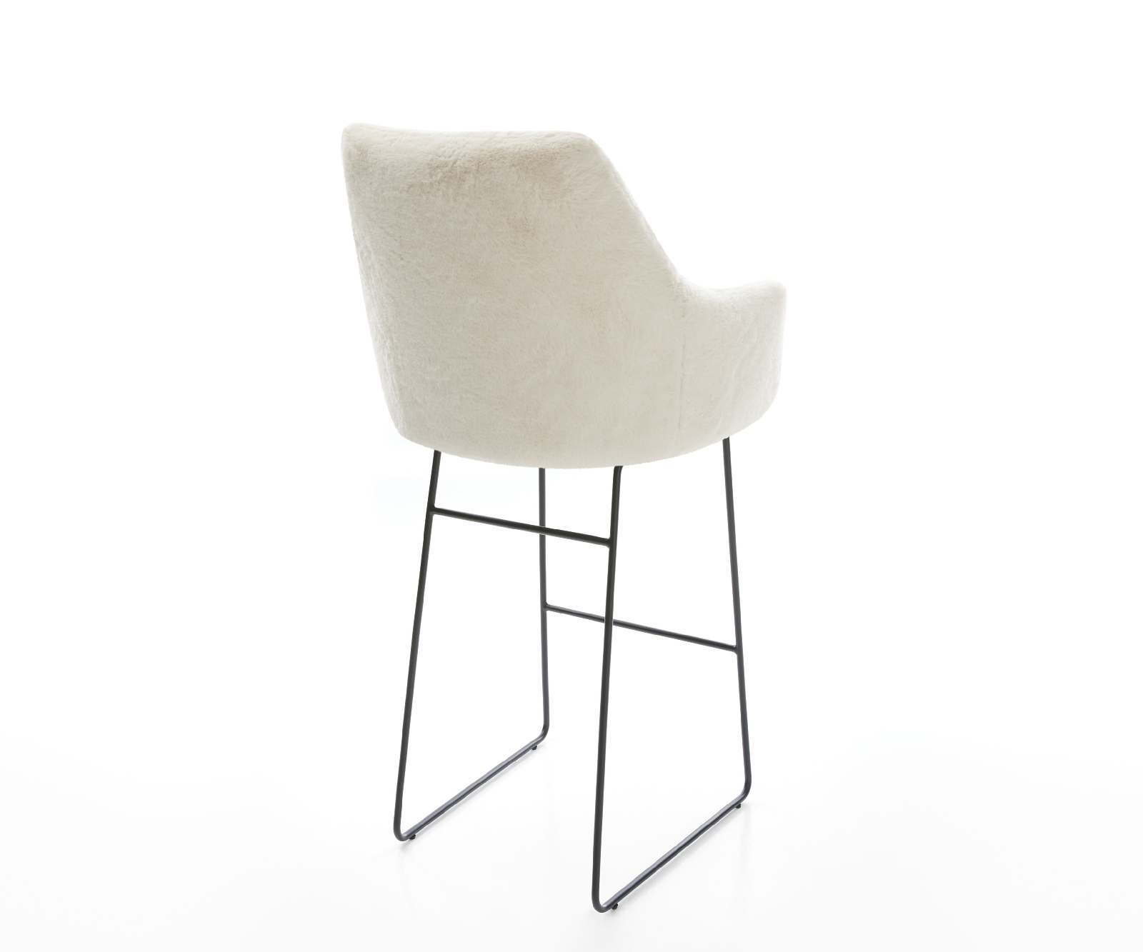 Bárszék Alja-Flex plüss krémfehér vékony láb fém fekete zsákrugó - Image 5