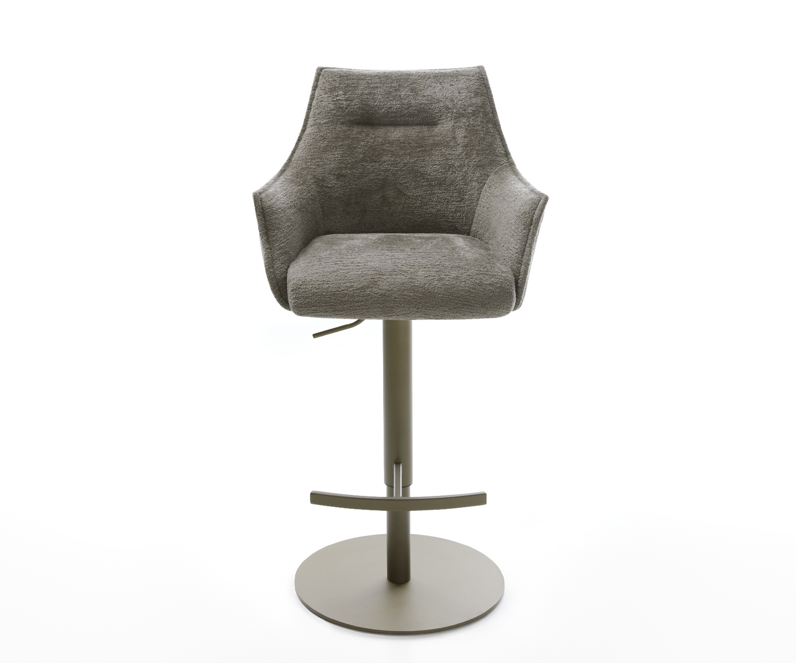 Bárszék Alja-Flex bouclé puha sötét bézs forgatható magasságban állítható fém titánszínű zsákrugós - Image 2