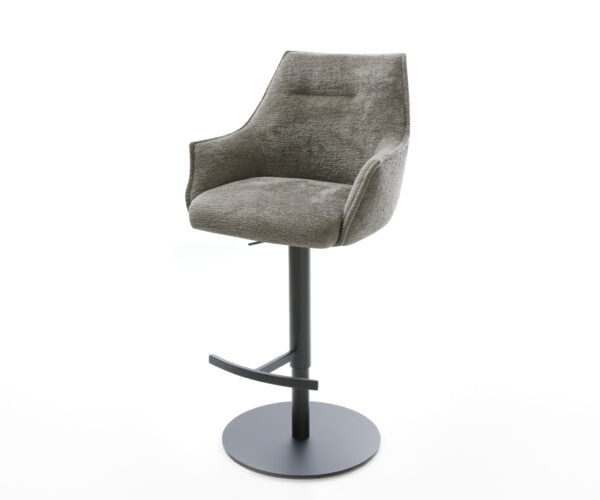 Bárszék Alja-Flex bouclé puha sötét bézs forgatható magasságban állítható fém láb zsákrugós