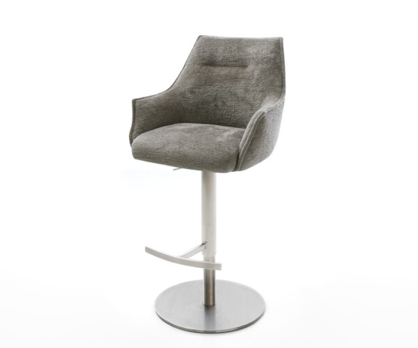 Bárszék Alja-Flex bouclé puha sötét bézs forgatható magasságban állítható rozsdamentes acél ezüstszínű zsákrugós