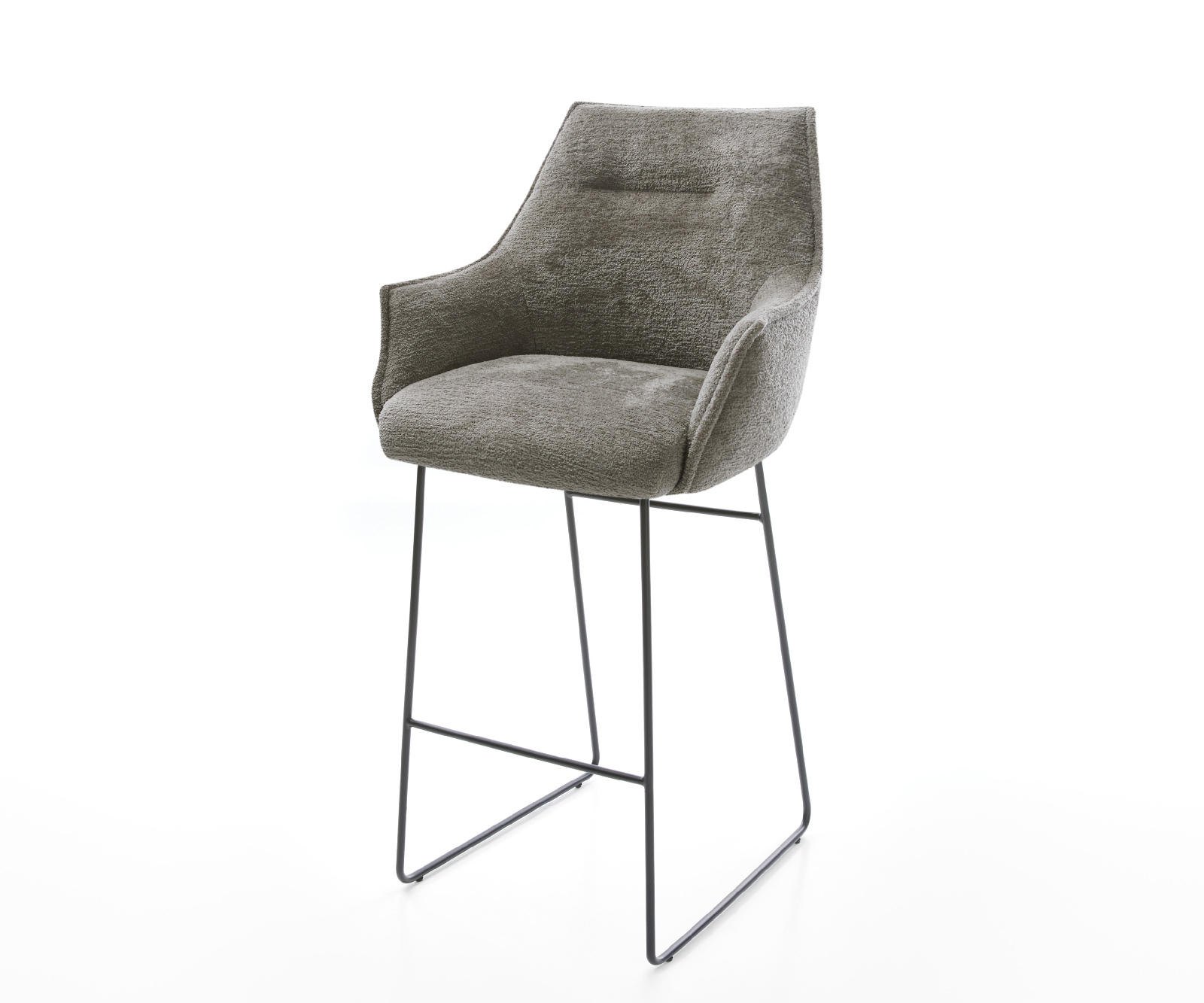 Bárszék Alja-Flex bouclé puha sötét bézs vékony fém láb zsákrugós