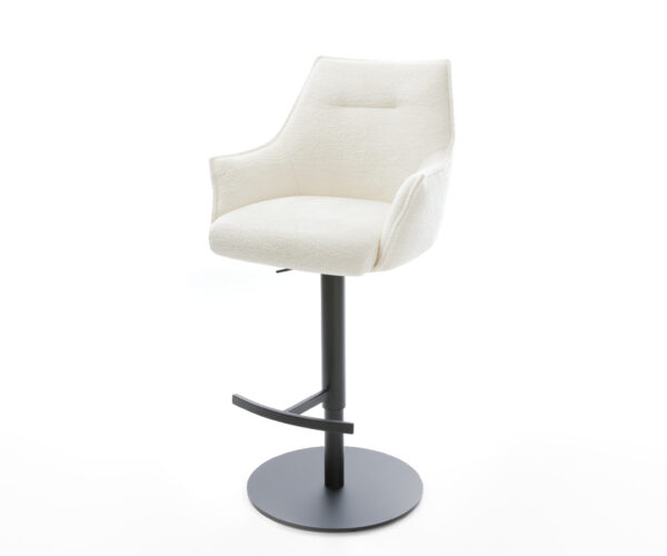 Bárszék Alja-Flex bouclé puha bézs forgatható magasságban állítható fém fekete zsákrugó