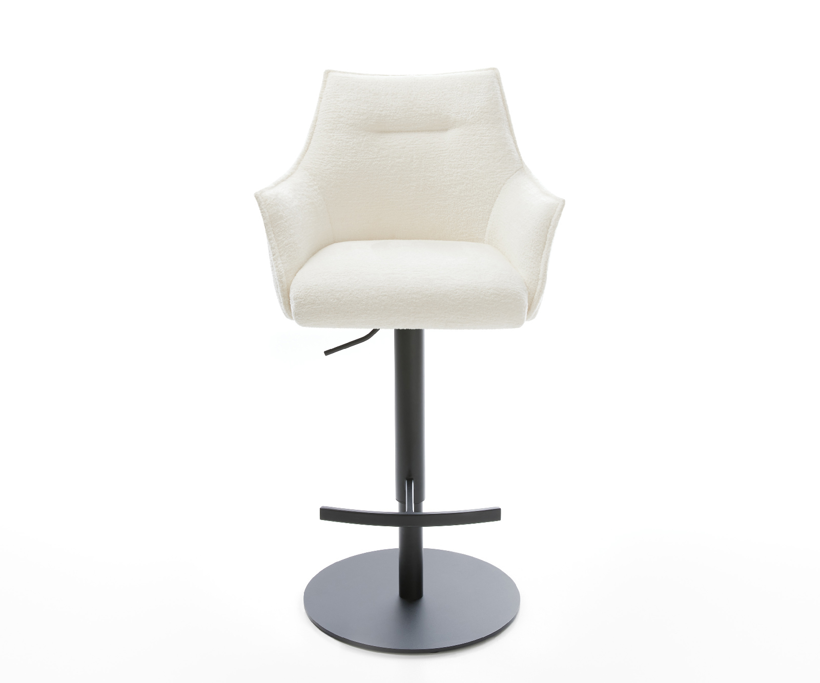 Bárszék Alja-Flex bouclé puha bézs forgatható magasságban állítható fém fekete zsákrugó - Image 2