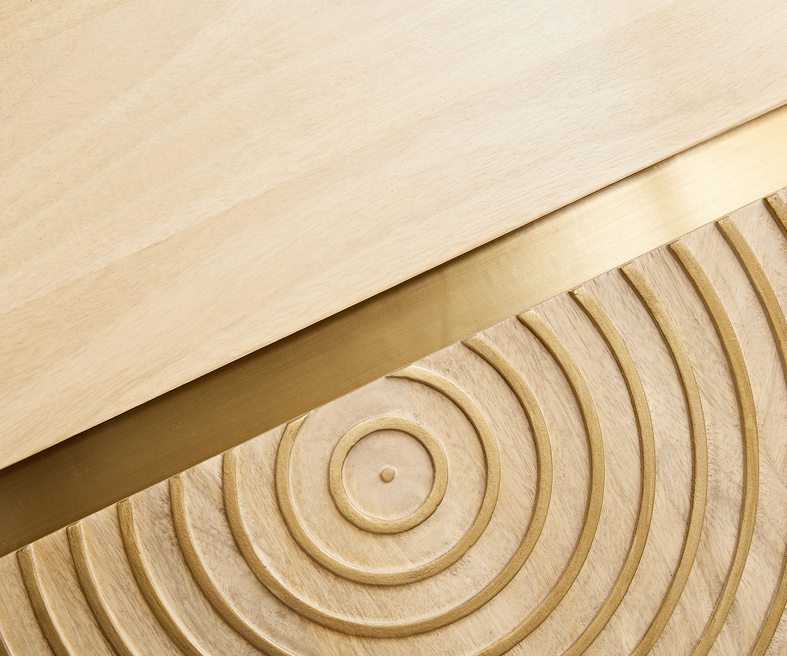 Komód Budaya 150 cm mango természetes 3 ajtós négyzet alakú láb - Image 3