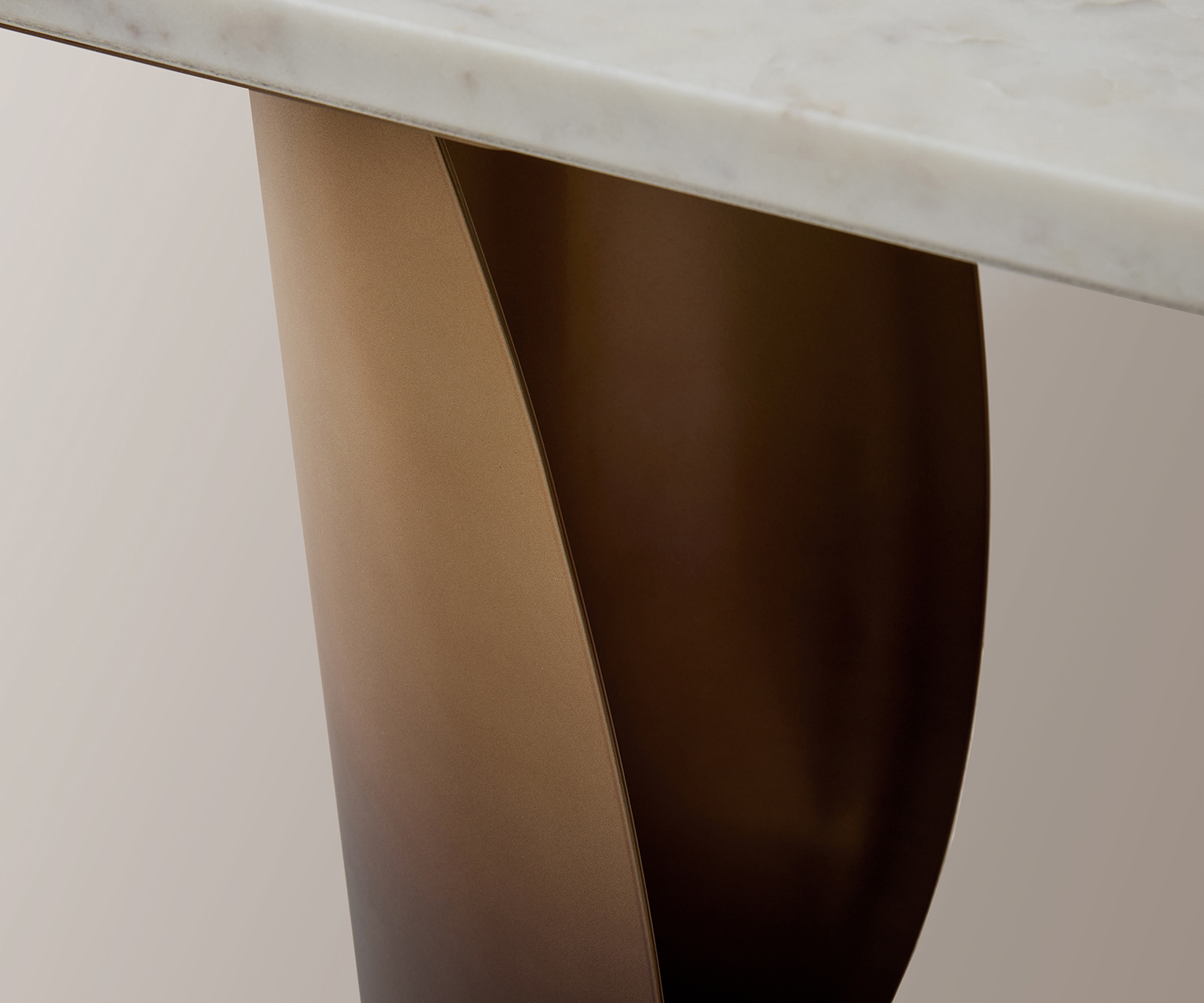 Konzolasztal Solena 135x40 cm márvány fehér fém arany Fusion Finish - Image 5