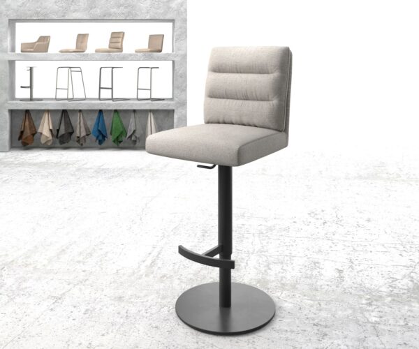 Bárszék Pela-Flex csíkos világosszürke forgatható magasságban állítható fém láb