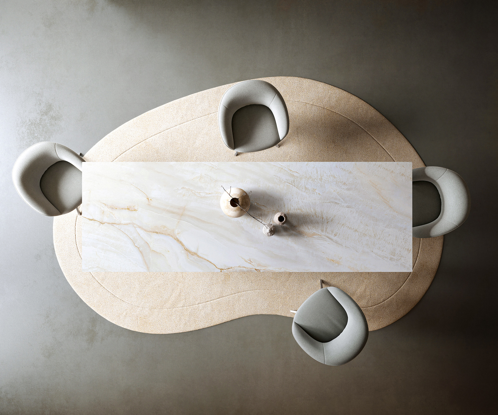 Étkezőasztal Edge 300x100 cm kerámia onyx pearl rozsdamentes acél ferde - Image 6