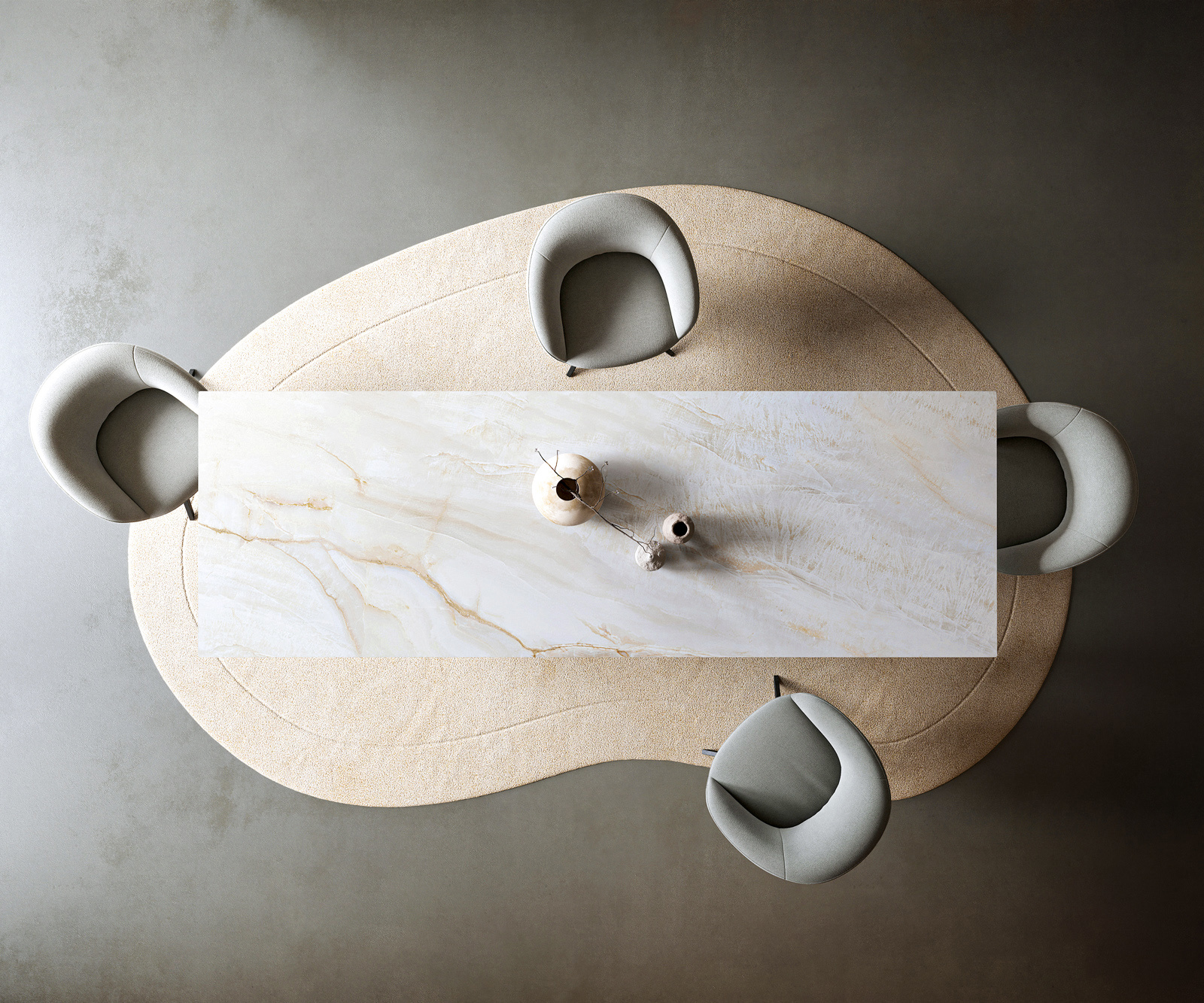 Étkezőasztal Edge 300x100 cm kerámia onyx pearl Troa fém fekete - Image 6