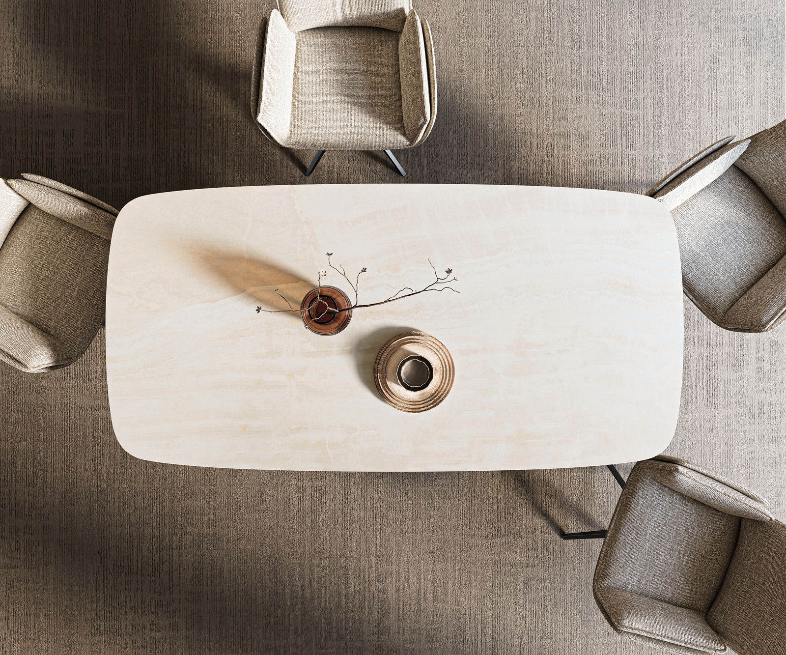 Étkezőasztal Edge hajóformájú 200x100 cm kerámia onyx pezsgő pókláb laposacél fekete - Image 6