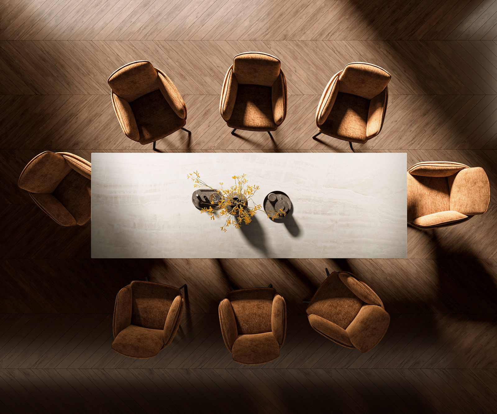 Étkezőasztal Edge 300x100 cm kerámia ónix pezsgő infinity fém fekete - Image 6