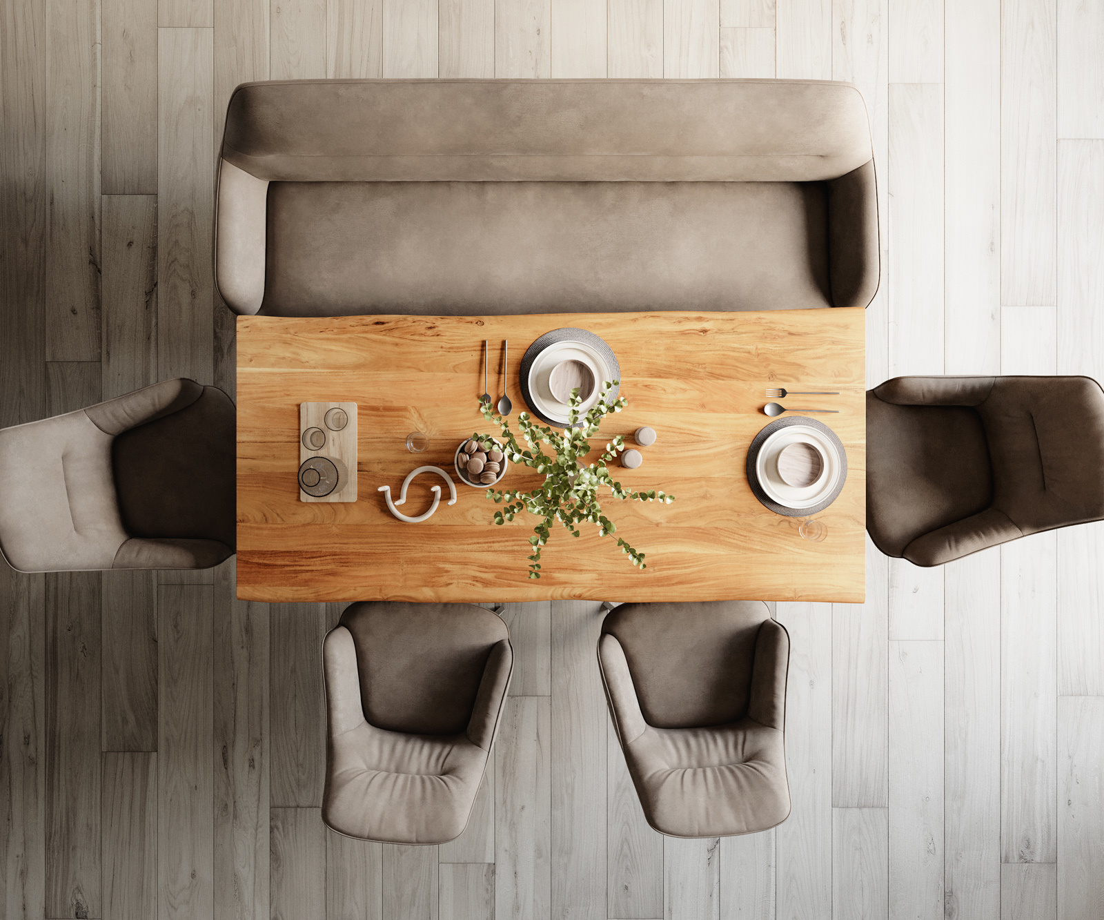 Étkezőpad Taya-Flex 200 cm mikroszálas taupe vintage kereszt láb szögletes rozsdamentes acél zsákrugó - Image 6