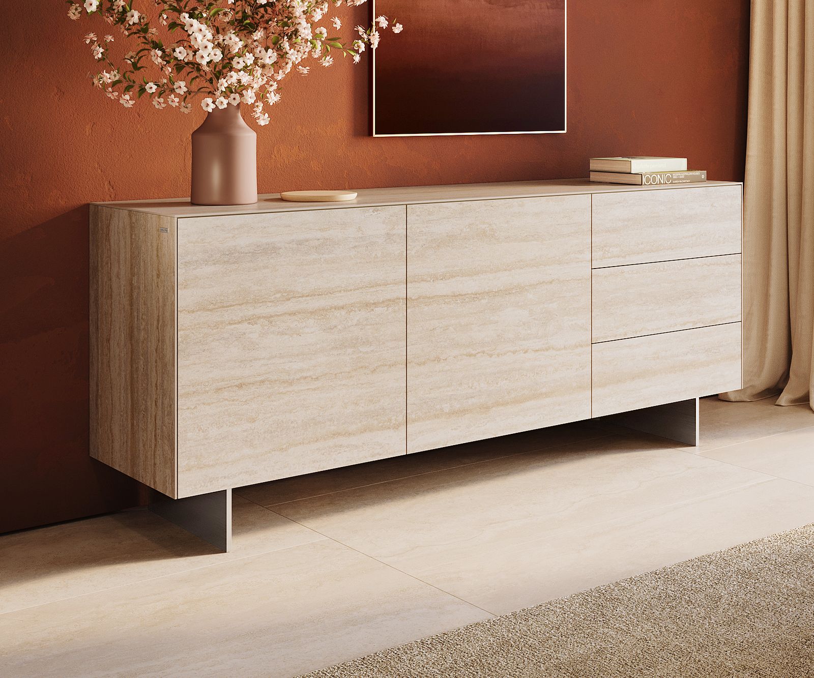 Láb lebegő 15 cm rozsdamentes acél dobozbútorhoz 45 cm mélység (2 darabos készlet) - Image 2