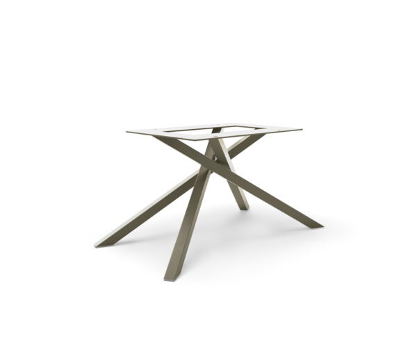 Kereszt láb négyzet alakú fém titán színű hatás asztallapokhoz 200 cm-től