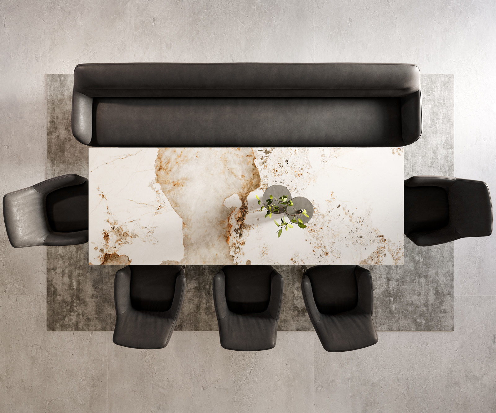 Étkezőpad Taya-Flex 300 cm mikroszálas antracit vintage kereszt láb szögletes rozsdamentes acél zsákrugó - Image 6