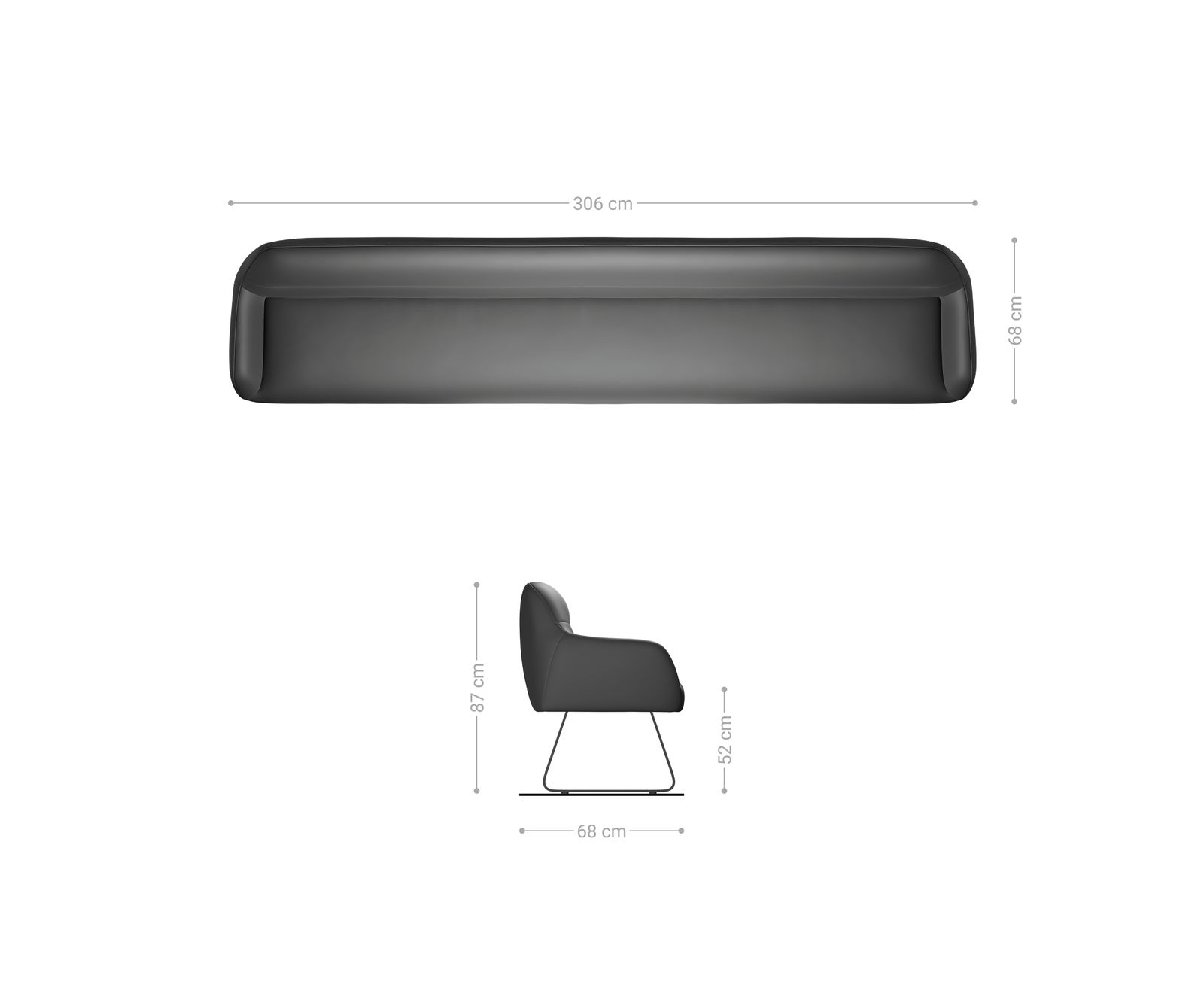 Étkezőpad Taya-Flex 300 cm mikroszálas bézs vintage vékony láb lapos titán színű hatás zsákrugós - Image 7