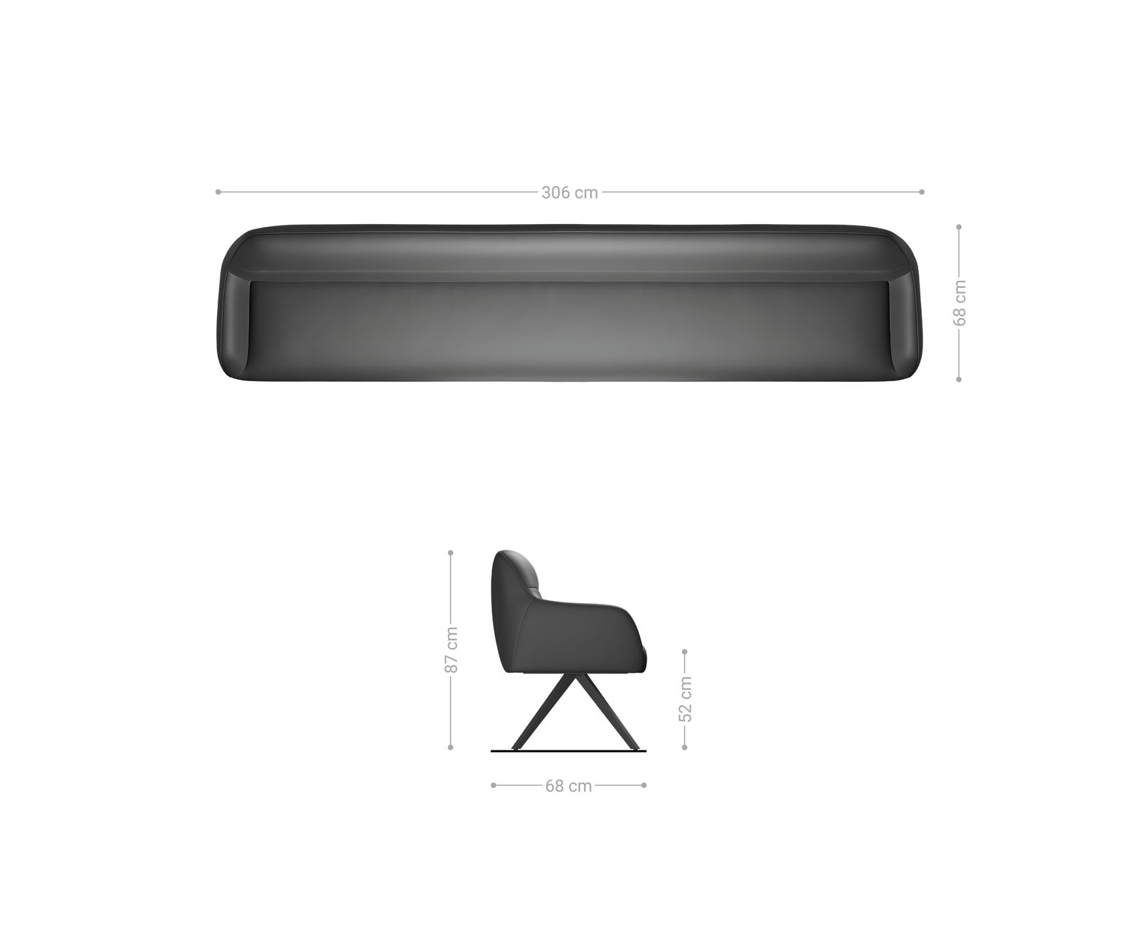 Étkezőpad Taya-Flex 300 cm mikroszálas bézs vintage kereszt láb szögletes titán színű hatás zsákrugós - Image 7