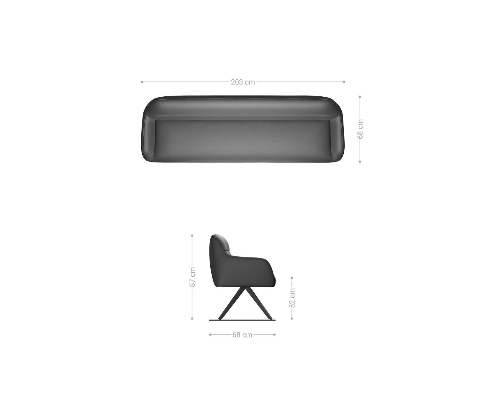 Étkezőpad Taya-Flex 200 cm bouclé sötét bézs kereszt láb szögletes rozsdamentes acél zsákrugó - Image 7