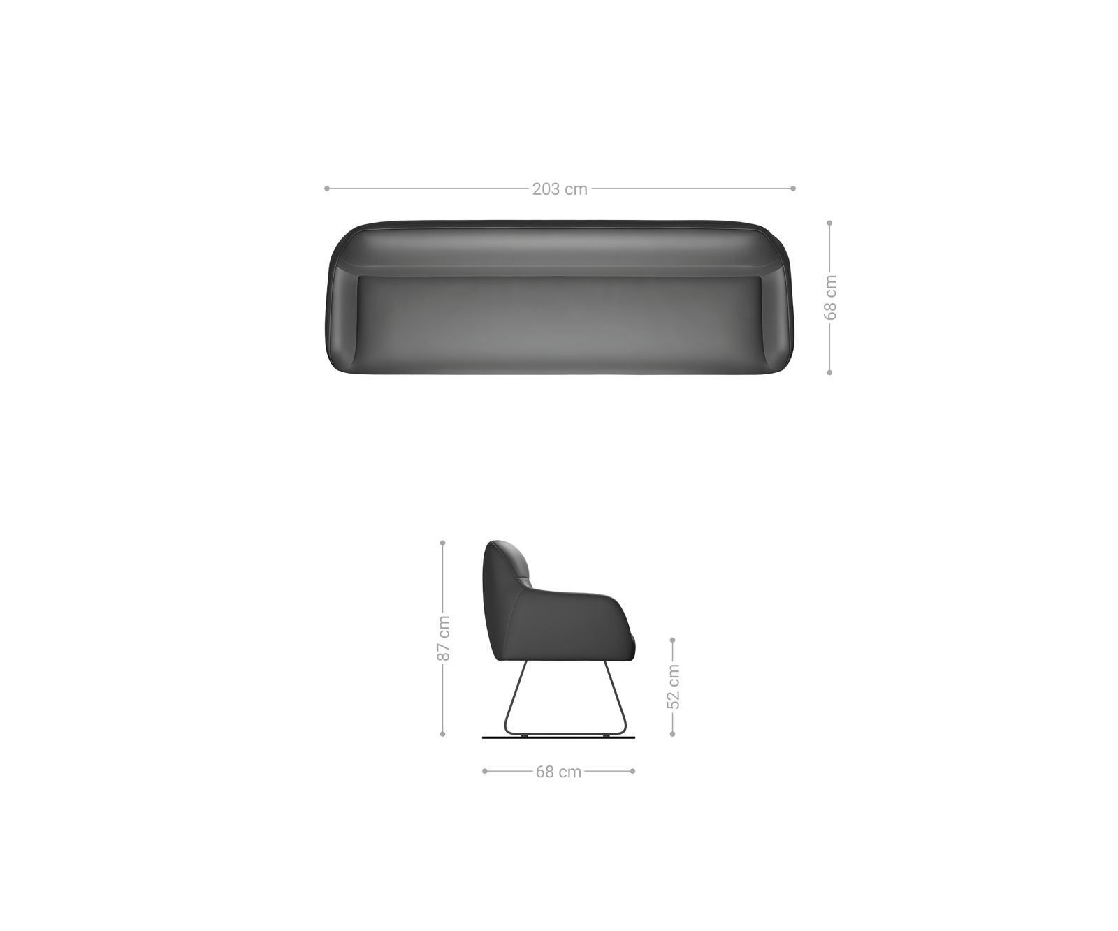 Étkezőpad Taya-Flex 200 cm bouclé krémfehér vékony láb lapos rozsdamentes acél zsákrugó - Image 7