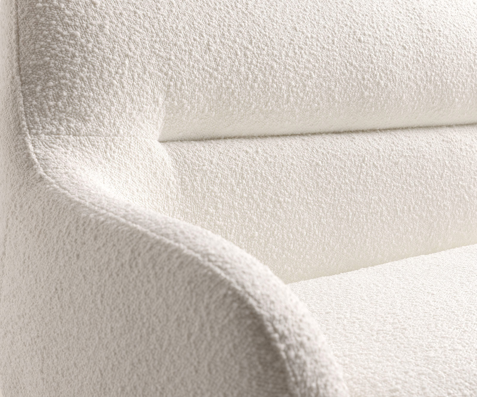 Étkezőpad Taya-Flex 300 cm bouclé fehér-bézs vékony láb lapos fekete zsákrugós - Image 6