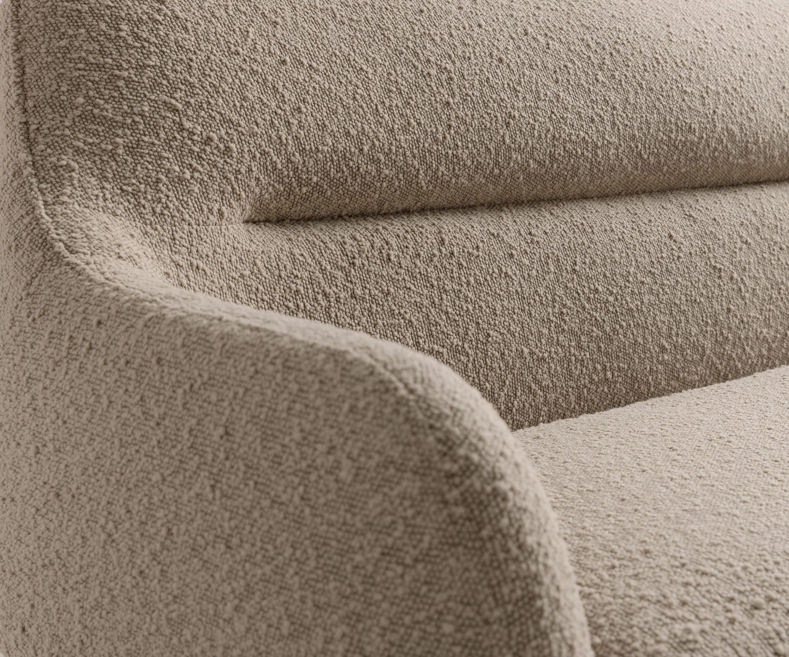 Étkezőpad Taya-Flex 285x190 cm bouclé sötét bézs vékony láb lapos fekete zsákrugó bal - Image 7