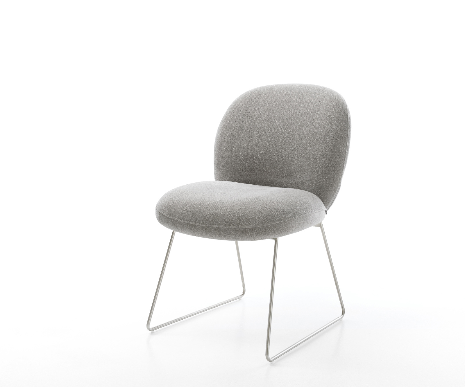 Étkezőszék Nube-Flex strukturált szövet puha szürke vékony láb rozsdamentes acél zsákrugó