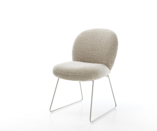 Étkezőszék Nube-Flex szövött szövet puha bézs vékony láb rozsdamentes acél zsákrugó