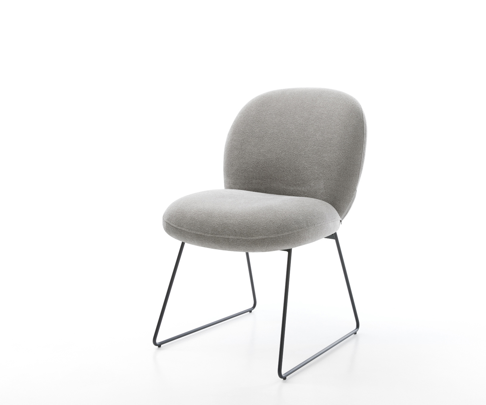 Étkezőszék Nube-Flex strukturált szövet puha szürke vékony láb fekete zsákrugó