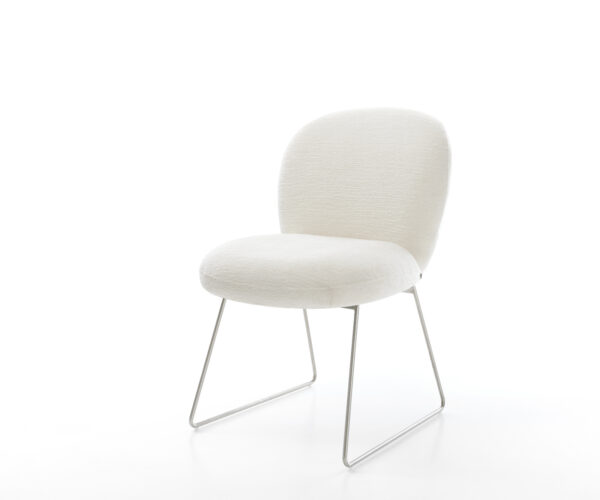 Étkezőszék Nube-Flex bouclé puha bézs vékony láb rozsdamentes acél zsákrugó