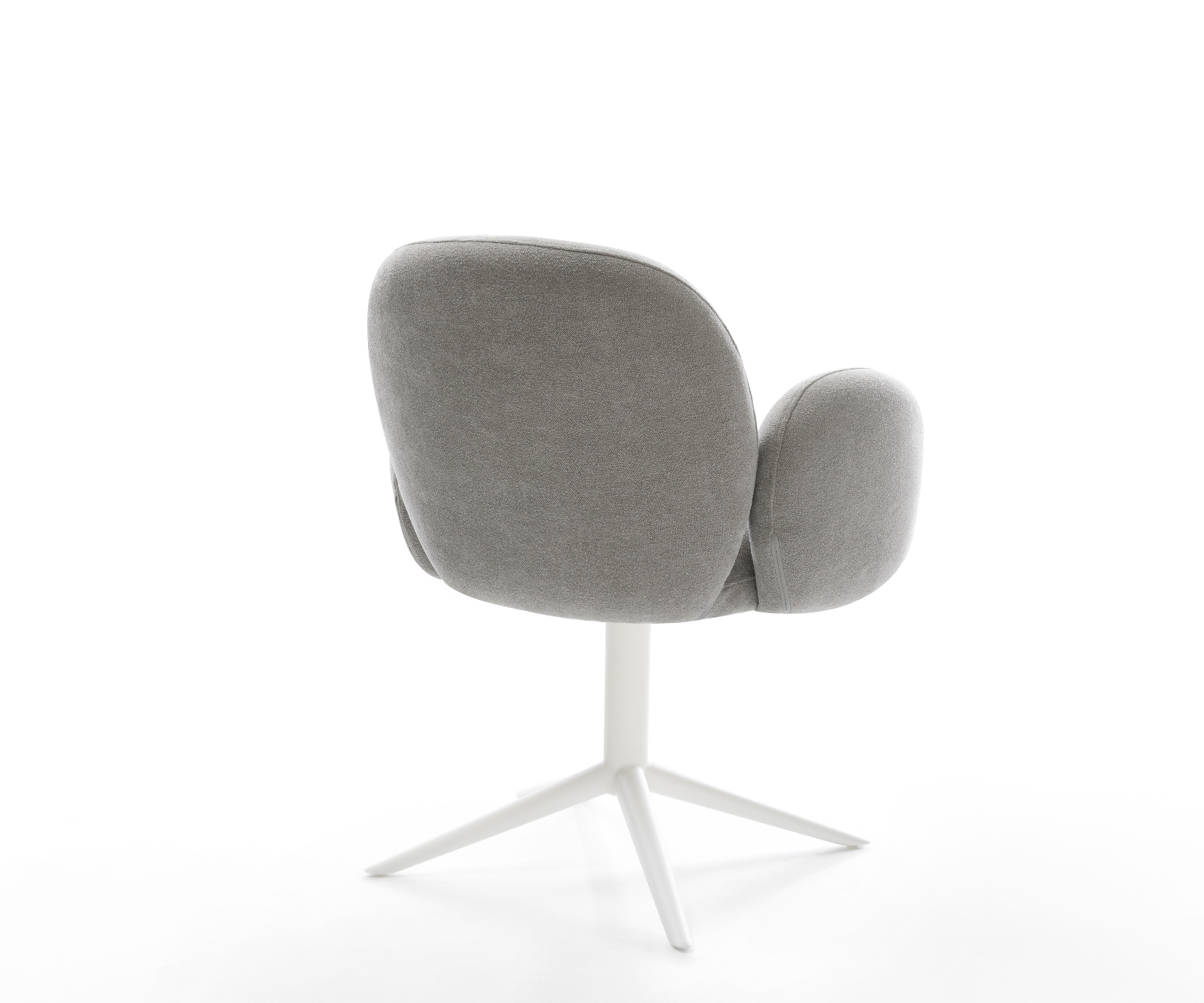 Étkezőszék Nube-Flex kárpitozott karfás strukturált szövet puha szürke fehér kereszt láb 360° forgatható billenő zsákrugós - Image 5