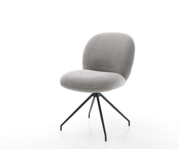 Étkezőszék Nube-Flex strukturált szövet puha szürke kereszt láb kúpos fekete zsákrugó